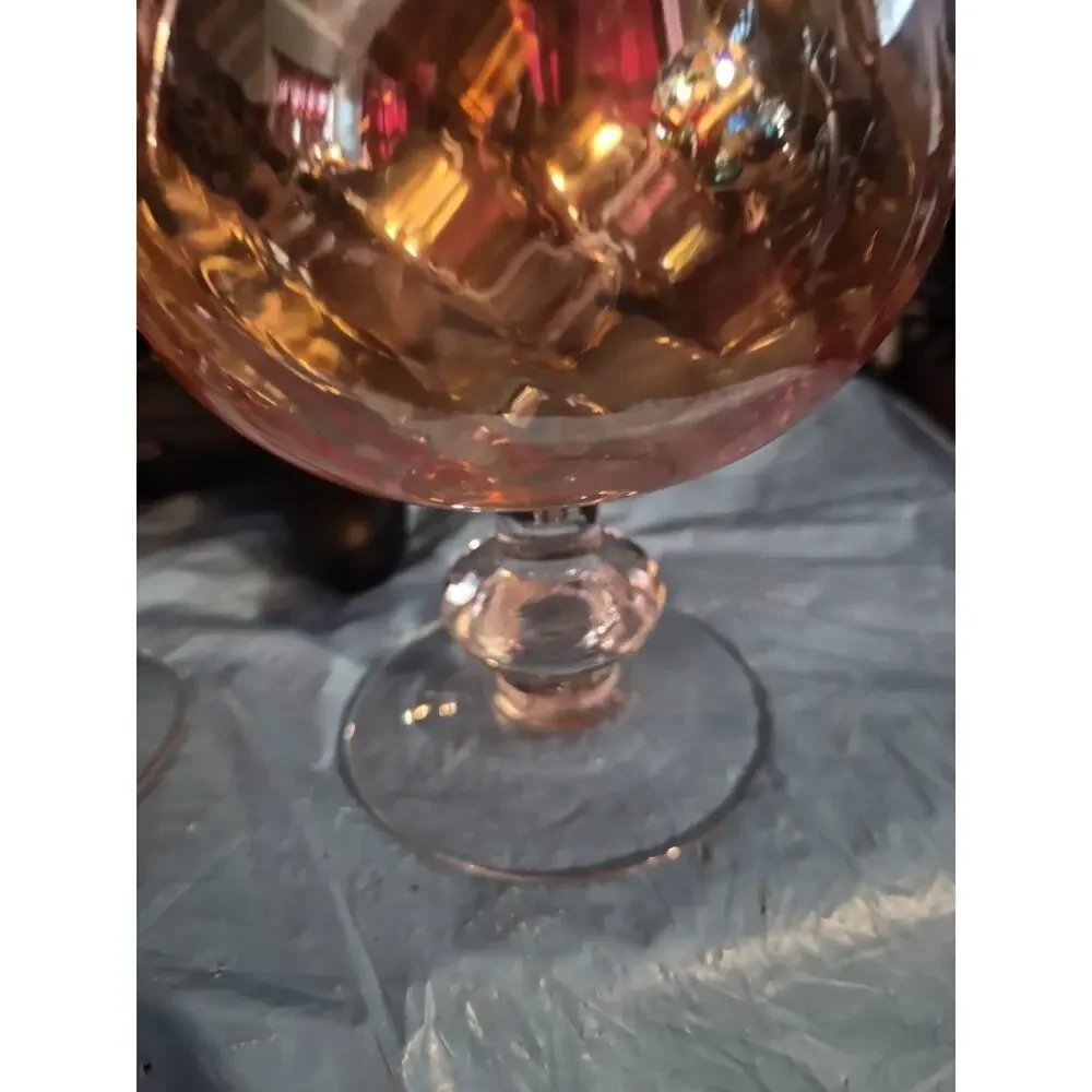Vintage Empoli MCM 2 Peach Apothecary Jar With Lid And Pedestal And An...
